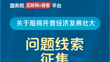 美女被大鸡巴操下面网站地址国务院“互联网+督查”平台公开征集阻碍民营经济发展壮大问题线索